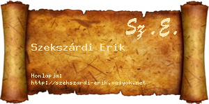Szekszárdi Erik névjegykártya