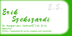 erik szekszardi business card